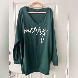 Bloomchic size 30 Merry sweatshirt. Long cozy comfy!